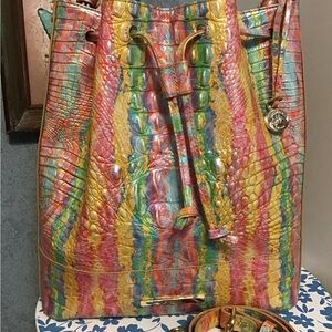 Brahmin Marlowe Saltwater Taffy  drawstring bucket Lrg bag